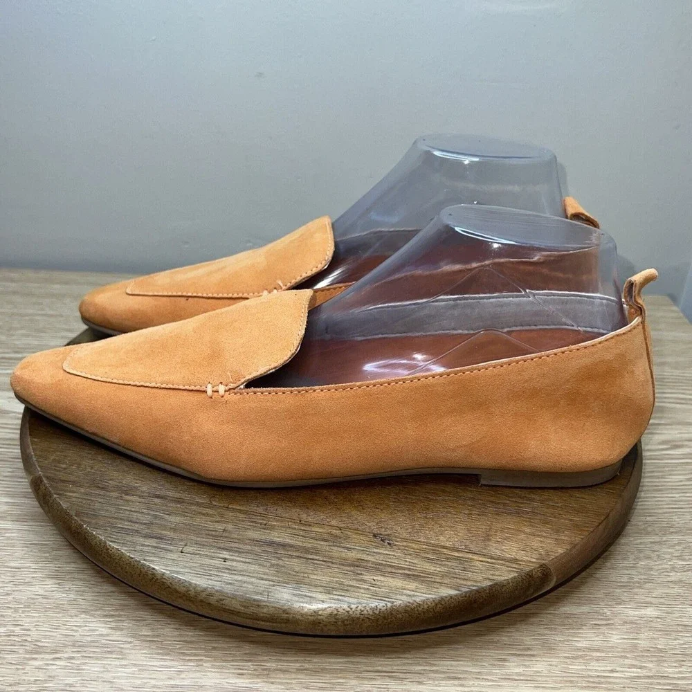 Asos Design Shoes Women’s Size 8 Orange Suede Slip On Flats - Picture 3 of 10